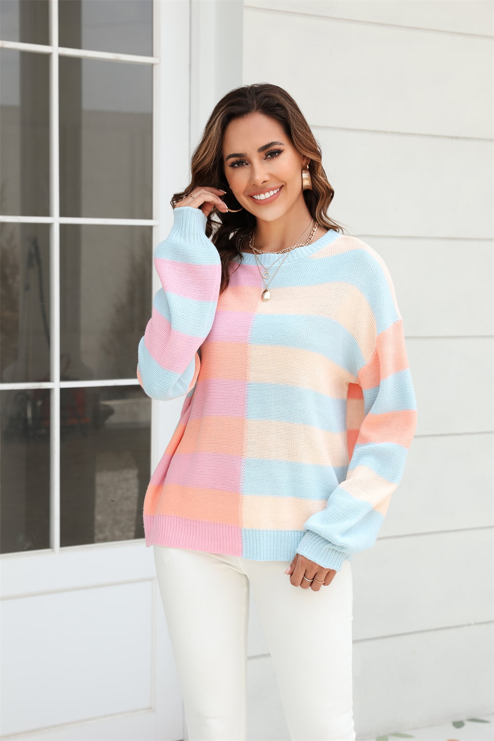 Color Block Pop Sweater