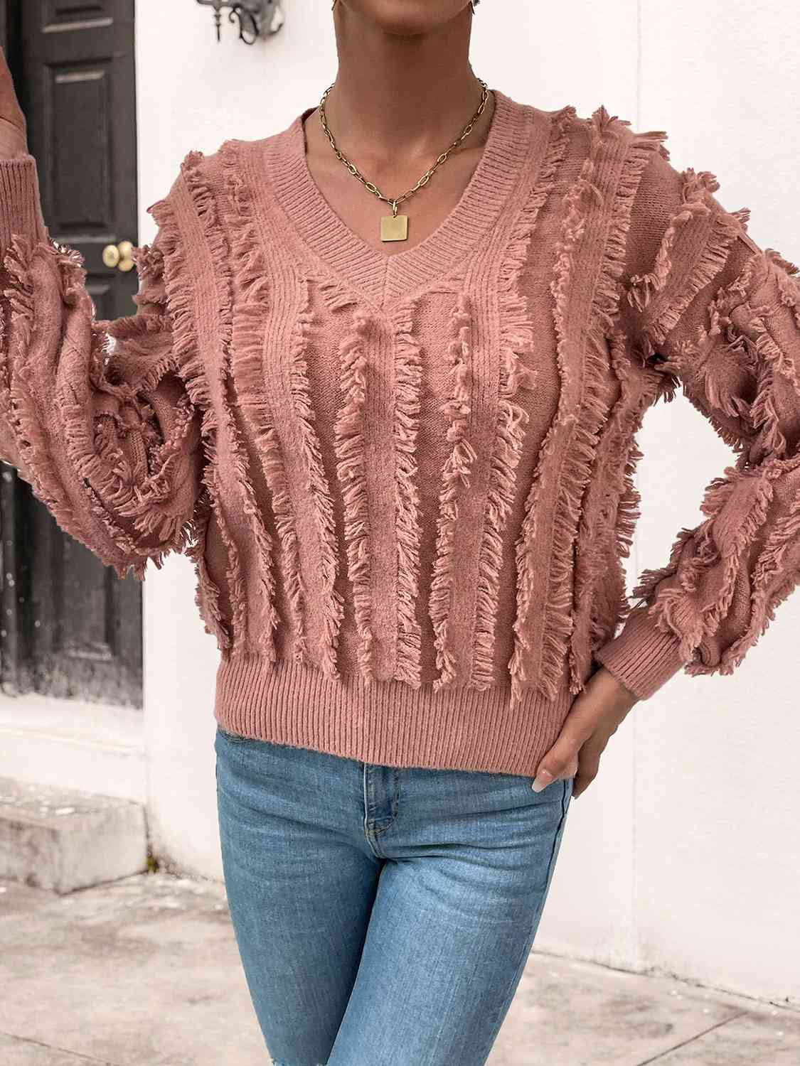 Emil Frill Trim V-Neck Sweater