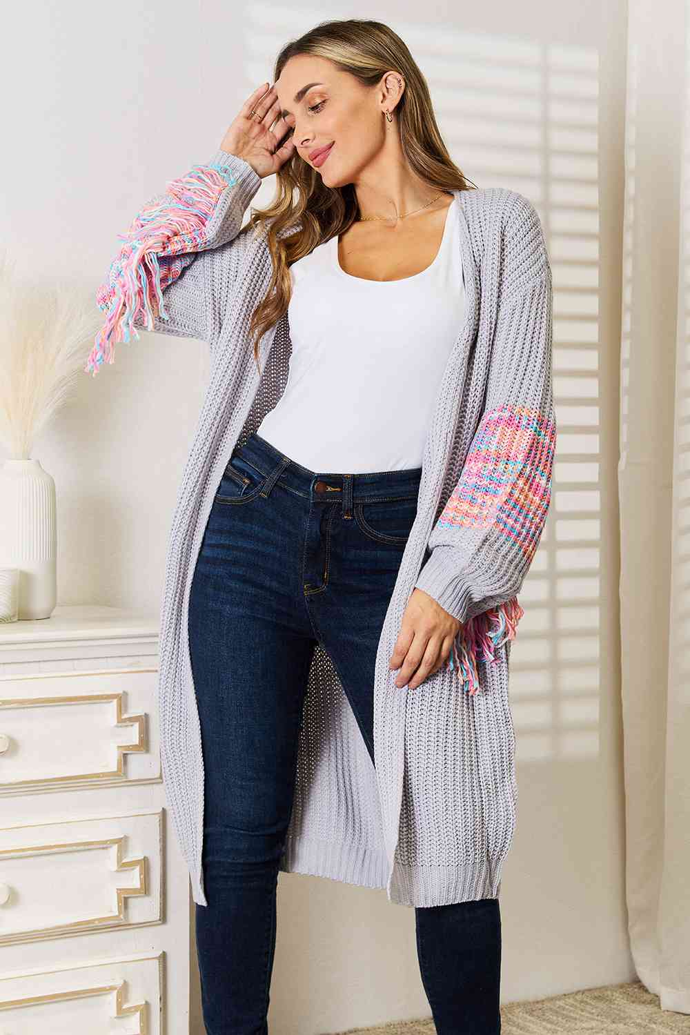 Colorful Fringe Cardigan