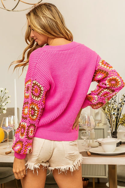 Crochet Long Sleeve Sweater