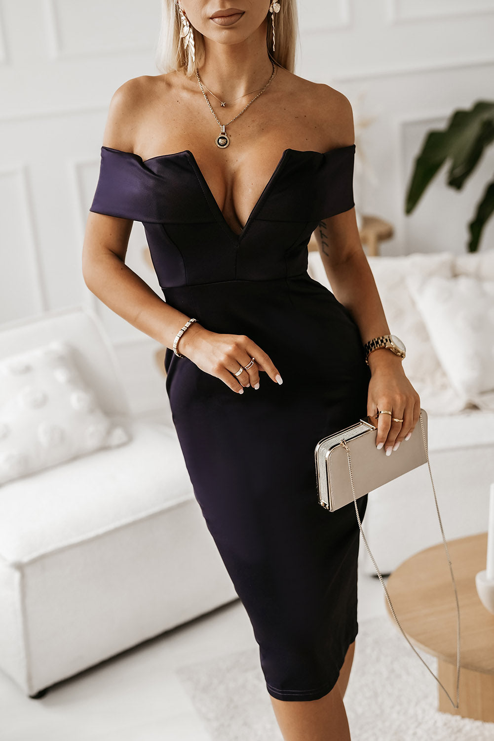 Zoe Zip-Back Slit Dress
