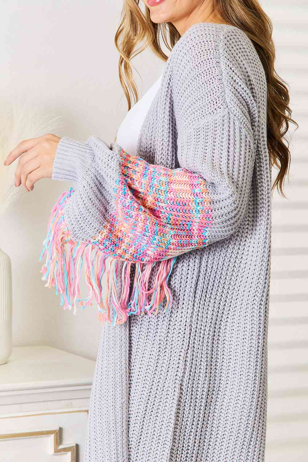 Colorful Fringe Cardigan