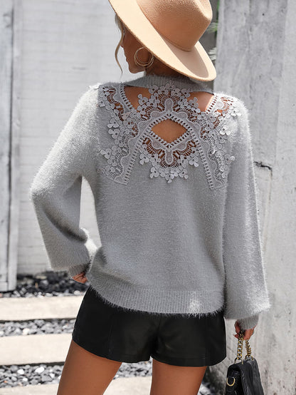 Dove Lace Detail Pullover Sweater