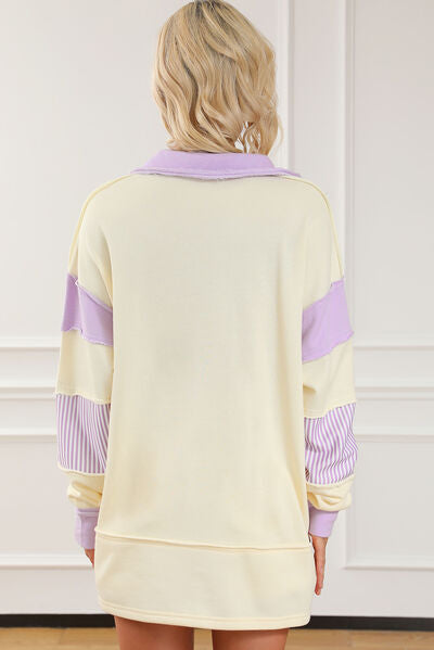 Johnny Collar Dropped Shoulder Sweatshirt